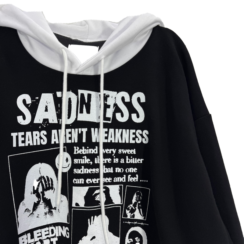 crying layered hoodie