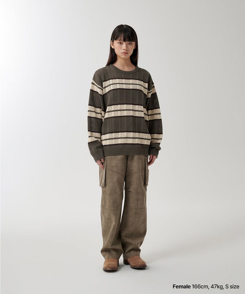 MESH STRIPE KNIT