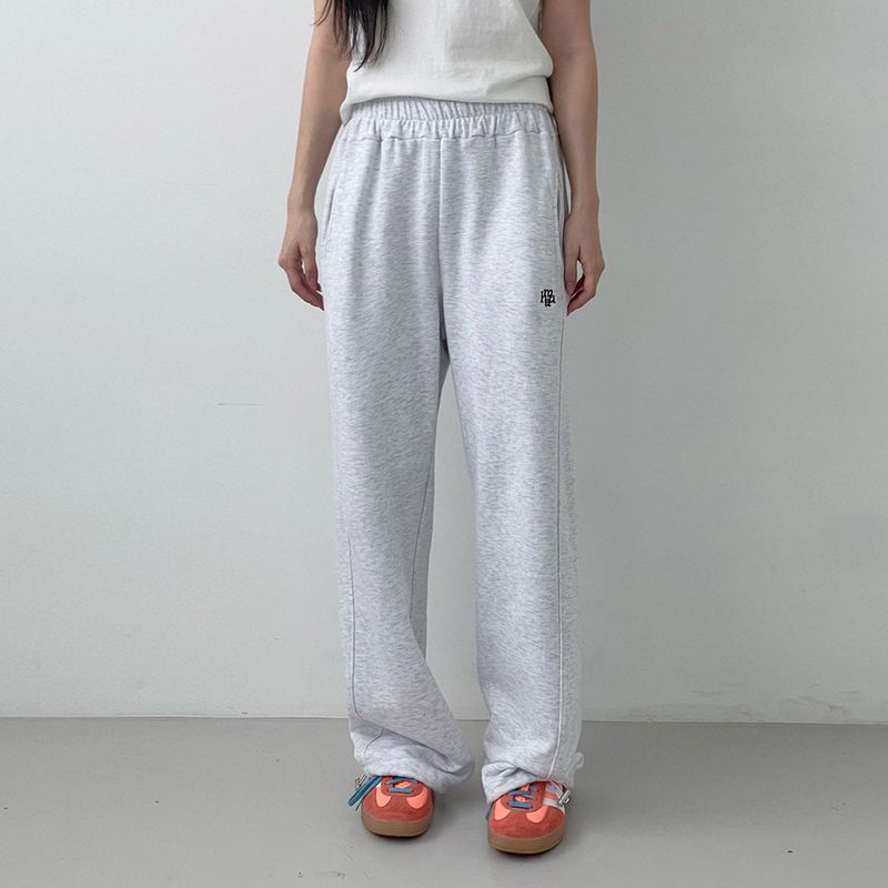 STITCH LOGO STRING JOGGER PANTS [WHITE MELANGE]