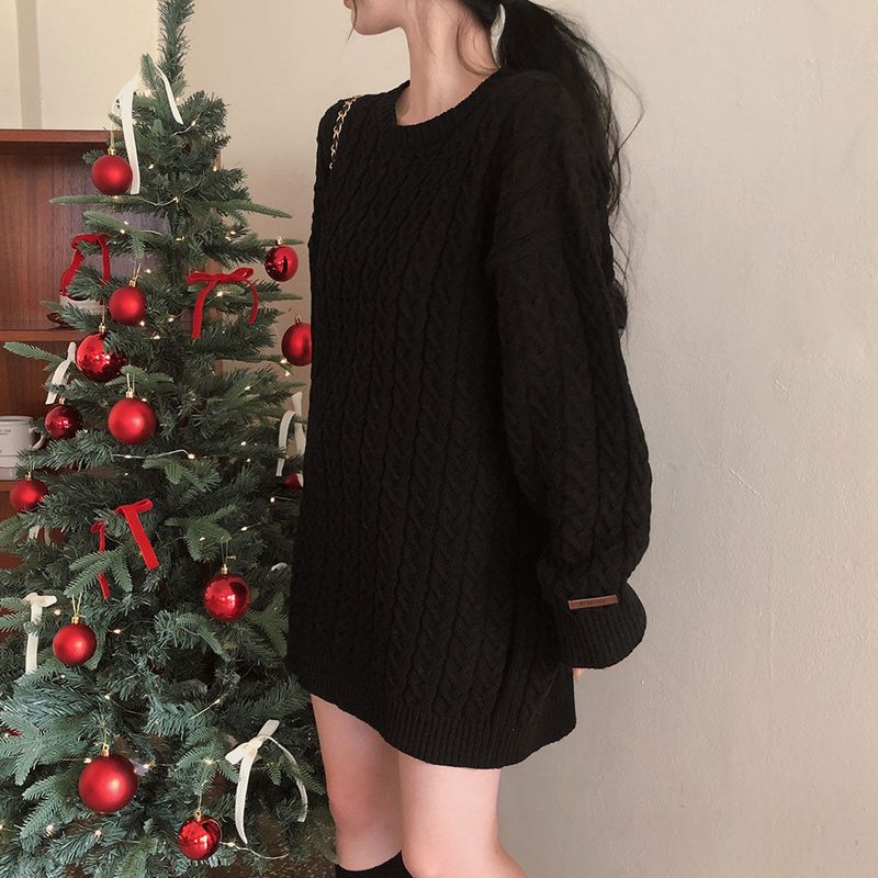 [Belied made/Cuanku] First Love Twisted Cable Knit Dress