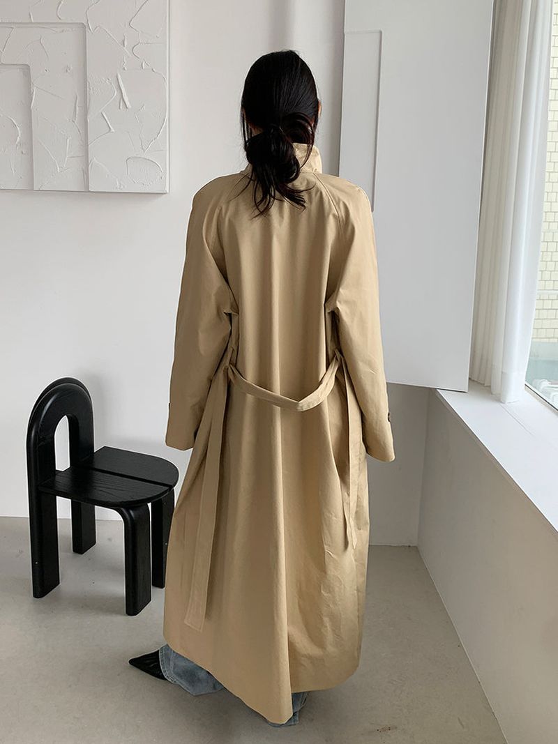 HIGH NECK MAXI TRENCH COAT (3C)