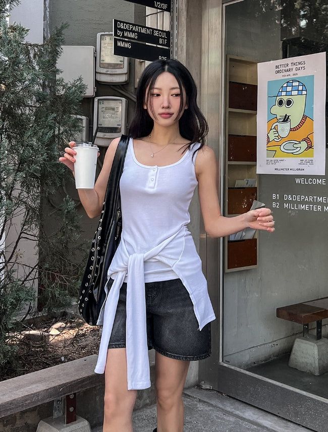 Tian snap layered wrap sleeveless