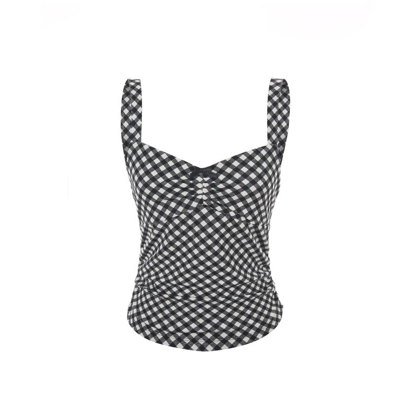 Wsc archive（ダブリューエスシーアーカイブ）の「Check 3-way shirring top（Tops）」