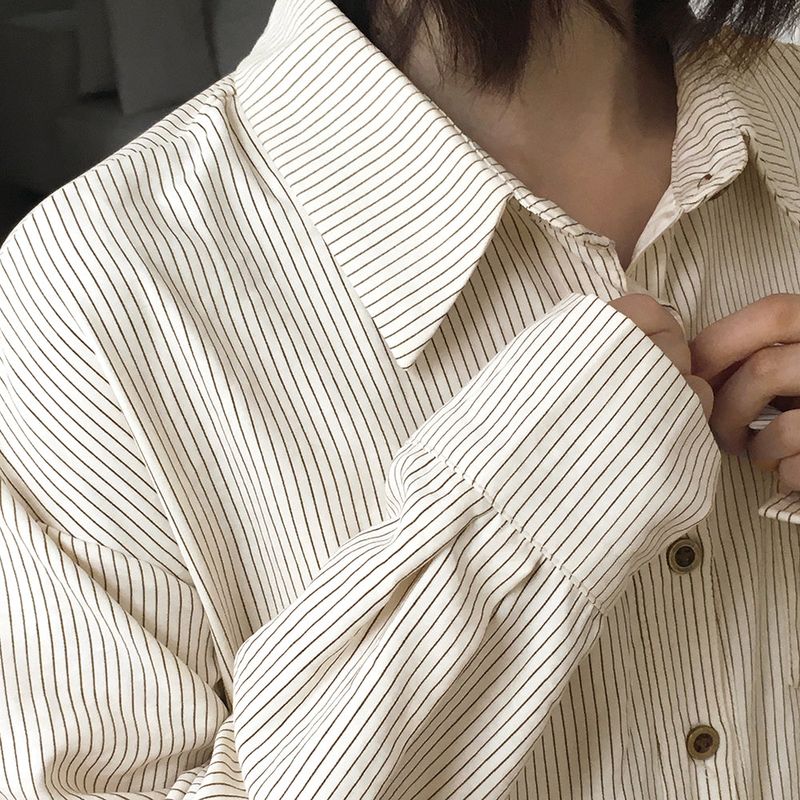 Namo frill Layered Stripe Shirt Dress