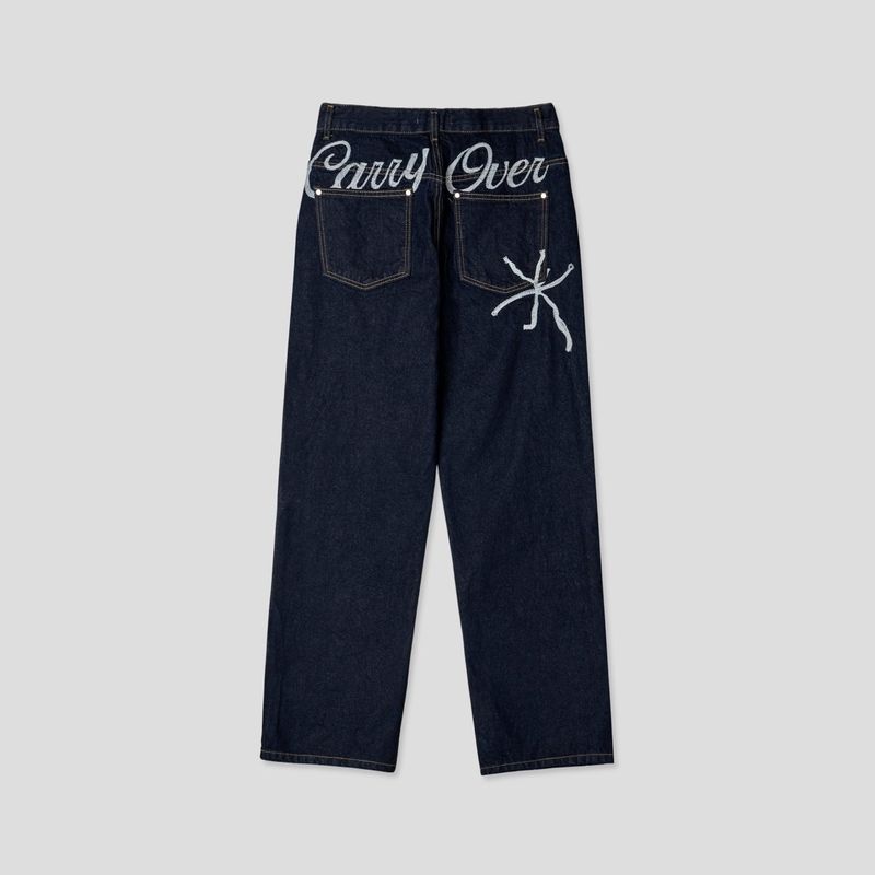 Handle Over Embroidered Denim Pants
