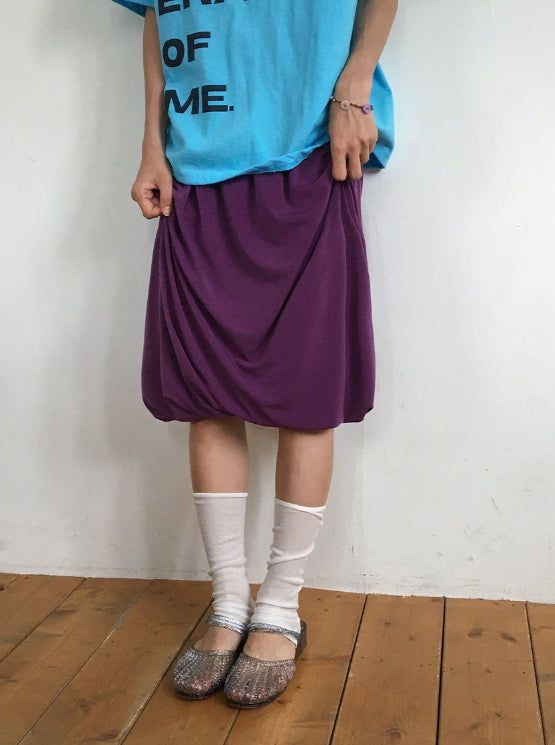 Mafu Balloon Shirring Midi Skirt