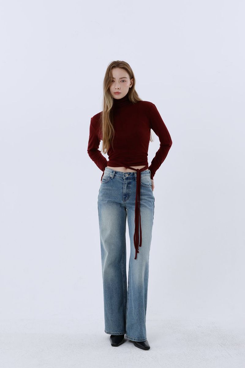 WOOL SPAN TURTLENECK T-SHIRT_BURGUNDY