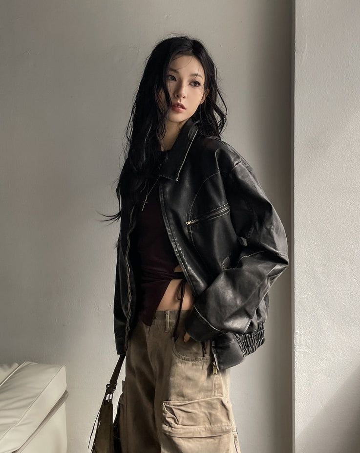 ULAN（ユレン）の「Rotten washed vintage leather jacket（Jackets/Outerwear）」