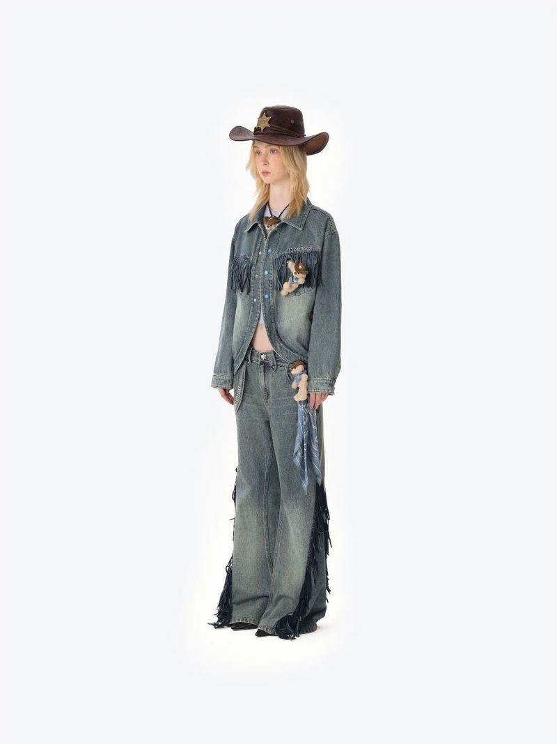 13DE MARZO Western Cowboy Denim Jacket