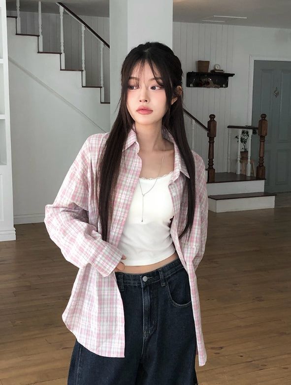 anyonemore（エニーワンモアー）の「Coin Check Over Collar Shirt（Tops）」