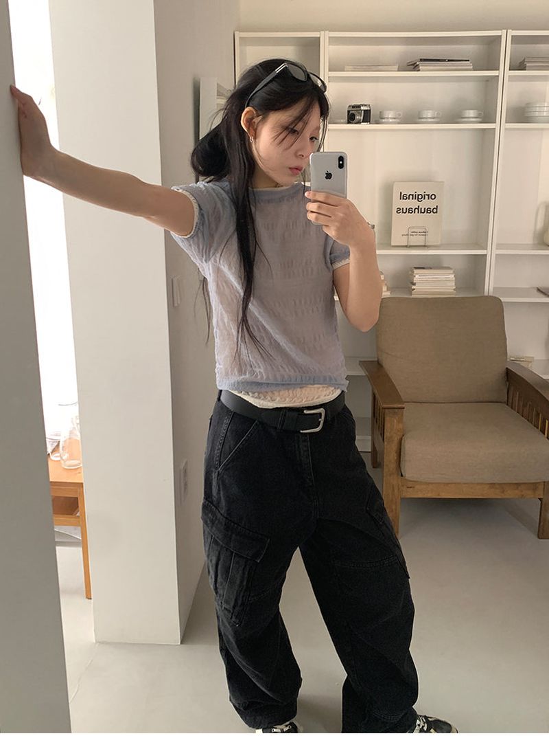 SHEER PUFF BLOUSE (4C)