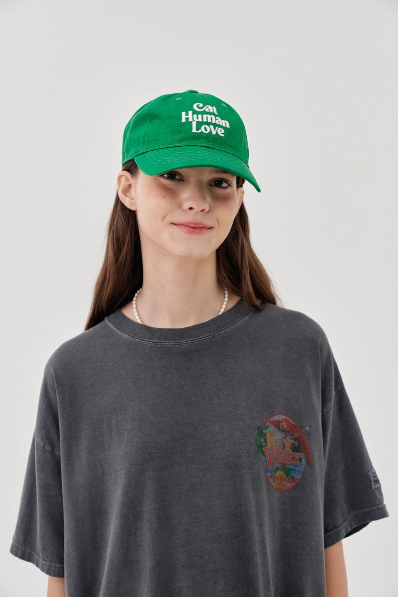 CAT HUMAN LOVE BALL CAP_GREEN
