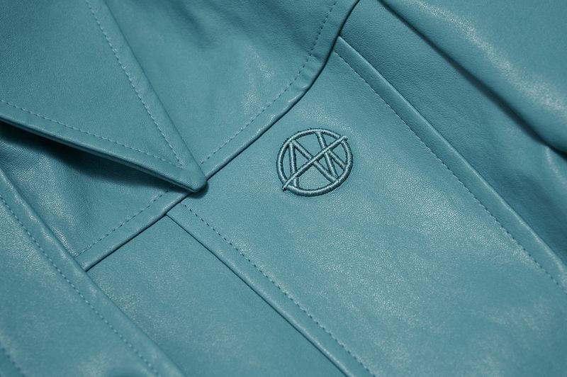 CROP LEATHER JACKET - MINT