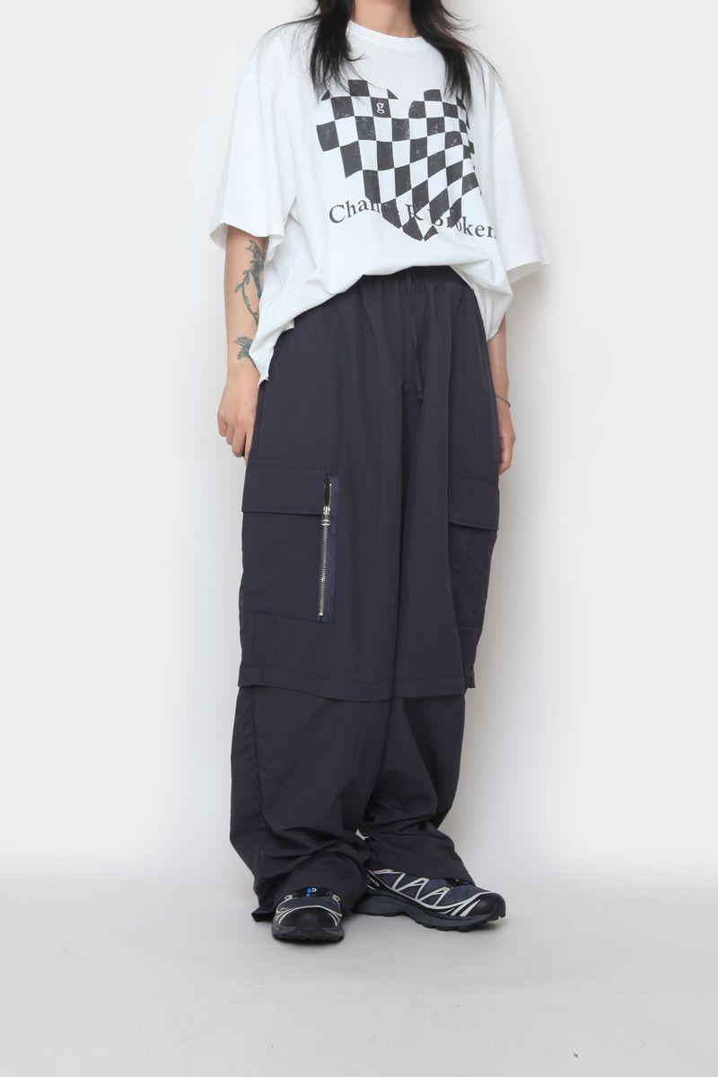 back zipper nylon cargo pants