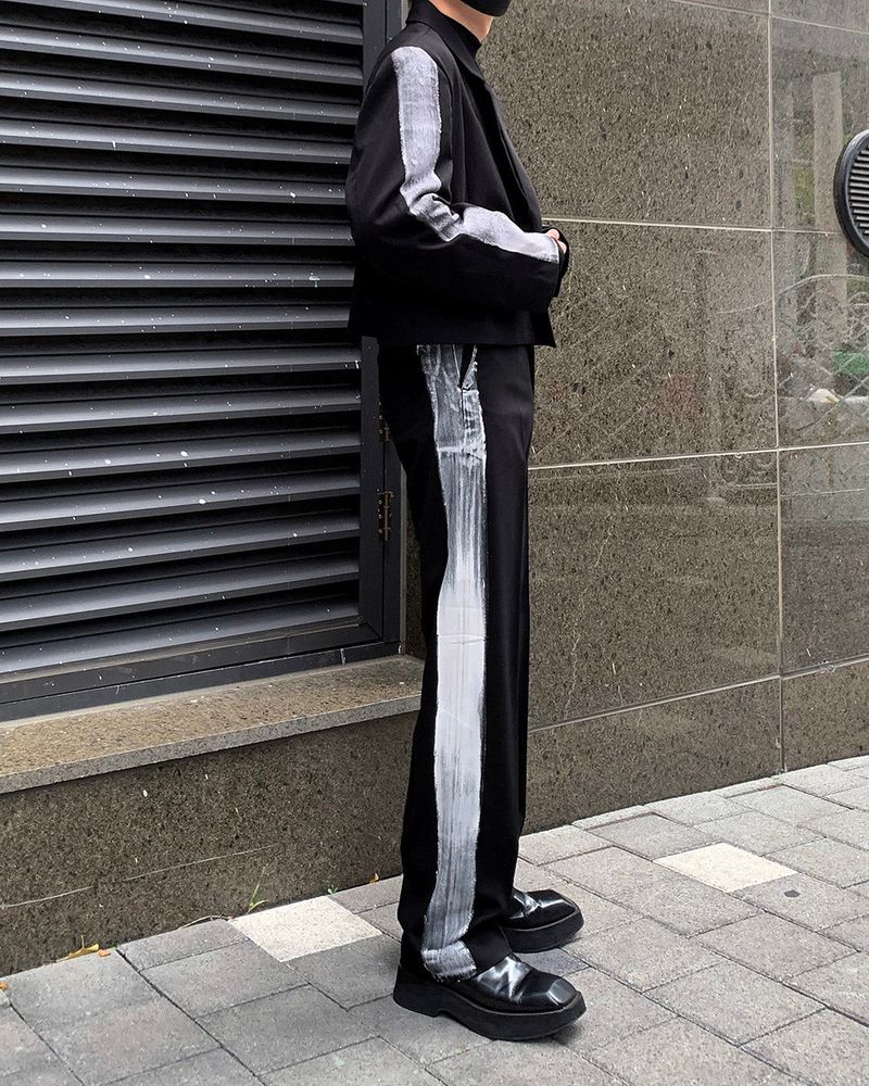 MO Raon Painting Straight Slacks (Set - Up)