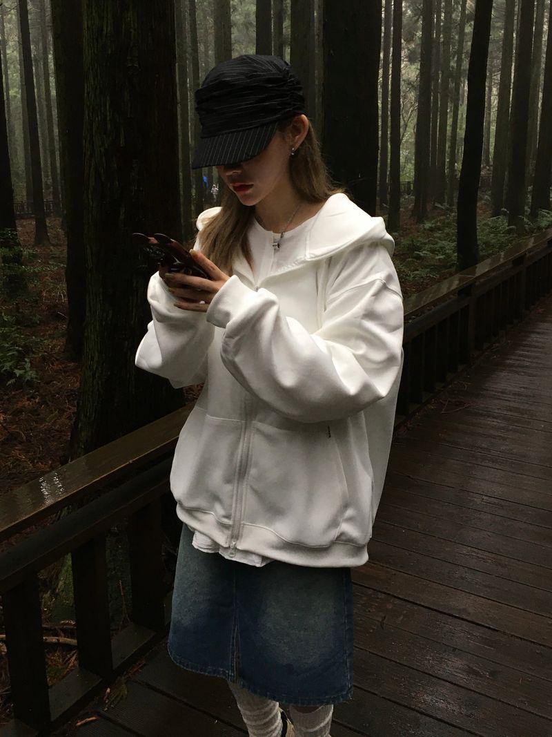 Uni Over Two-Way Zip-Up Hoodie (7c)