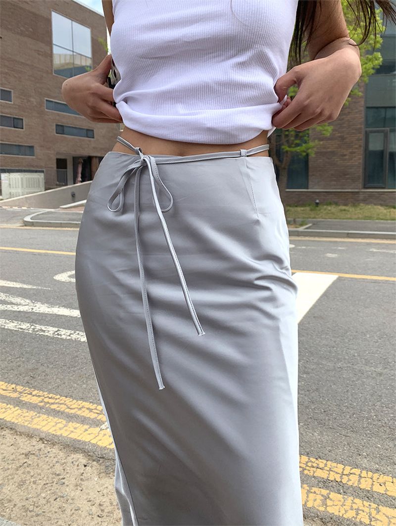 SATIN STRAP MAXI SKIRT (2COLOR)