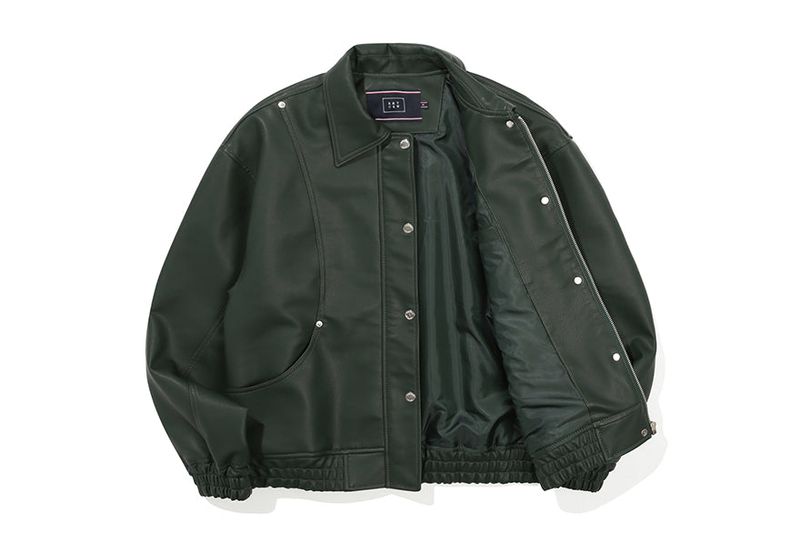 VEGAN LEATHER BIKER JACKET_GREEN