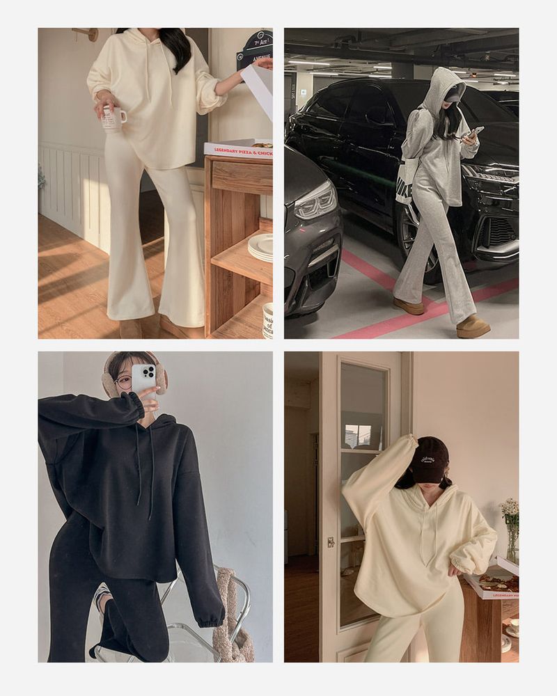 Hooded hoodie & pants set
