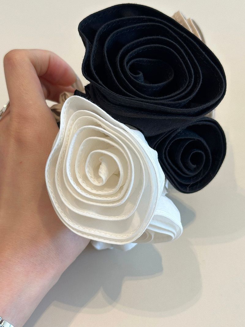 Cotton hand made rose scrunchie (3color)