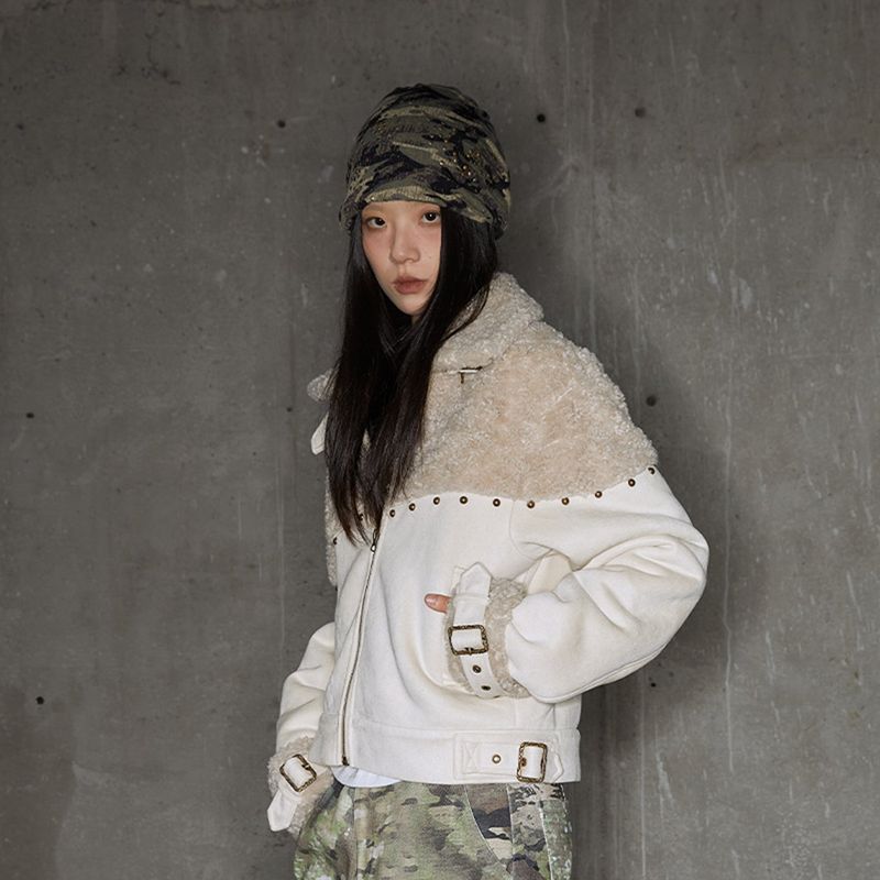 CONFUN（コンファン）の「Rivet split stitching suede jacket（Jackets/Outerwear）」