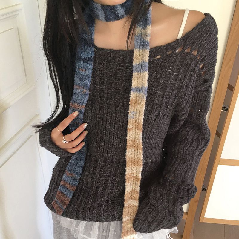 Emeon fur gradation Slim muffler scarf