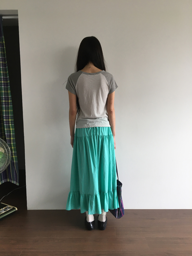 Liang button frill long skirt (4color)