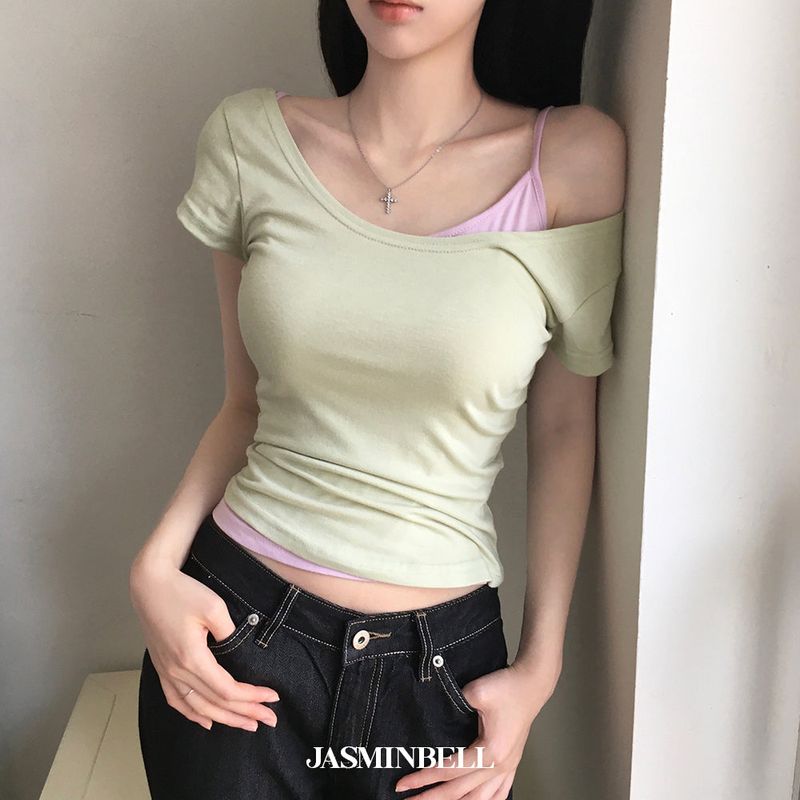 Shuni Lip-Neck Short-Sleeve
