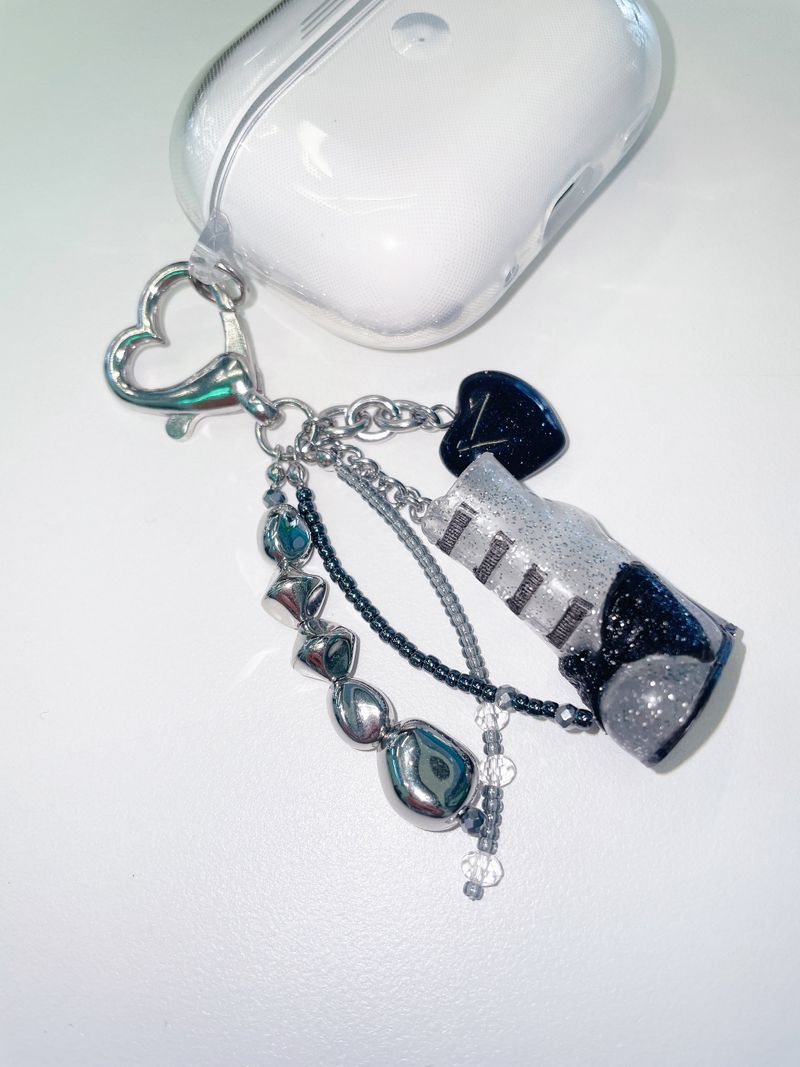 Glitter Ribbon Boots Keyring Bag Charm
