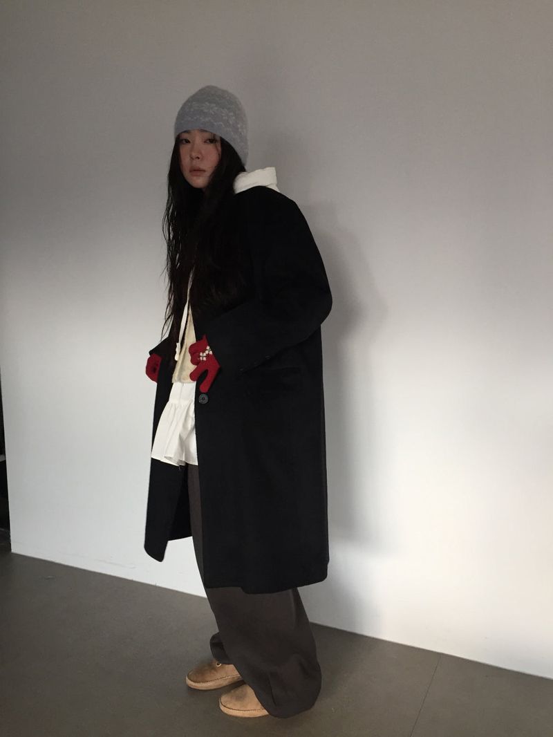 Wool Blend Essential Long Coat (2 Colors)