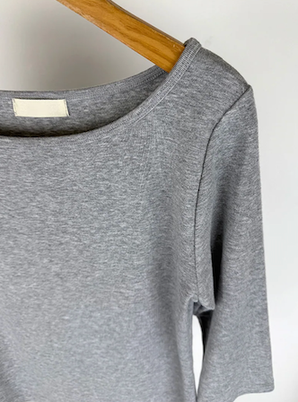 BOAT NECK MID SLEEVE TEE (4C)