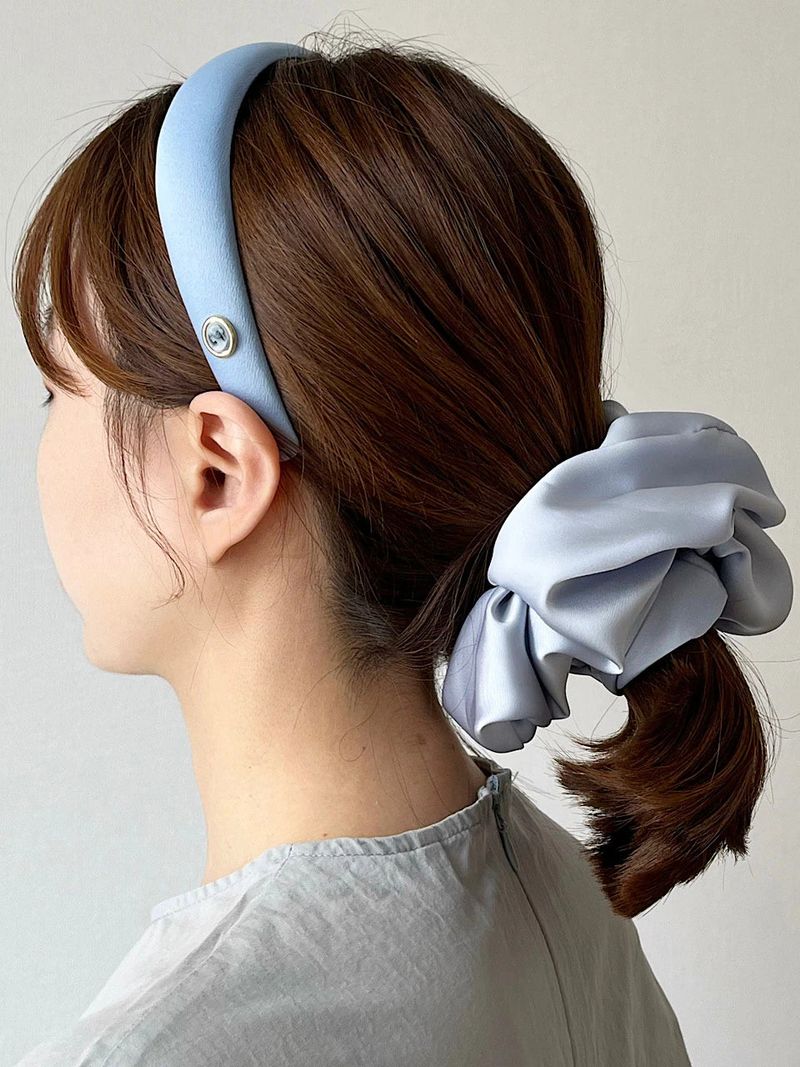 Vintage Mood Cameo Satin Volume HairBand [Blue]
