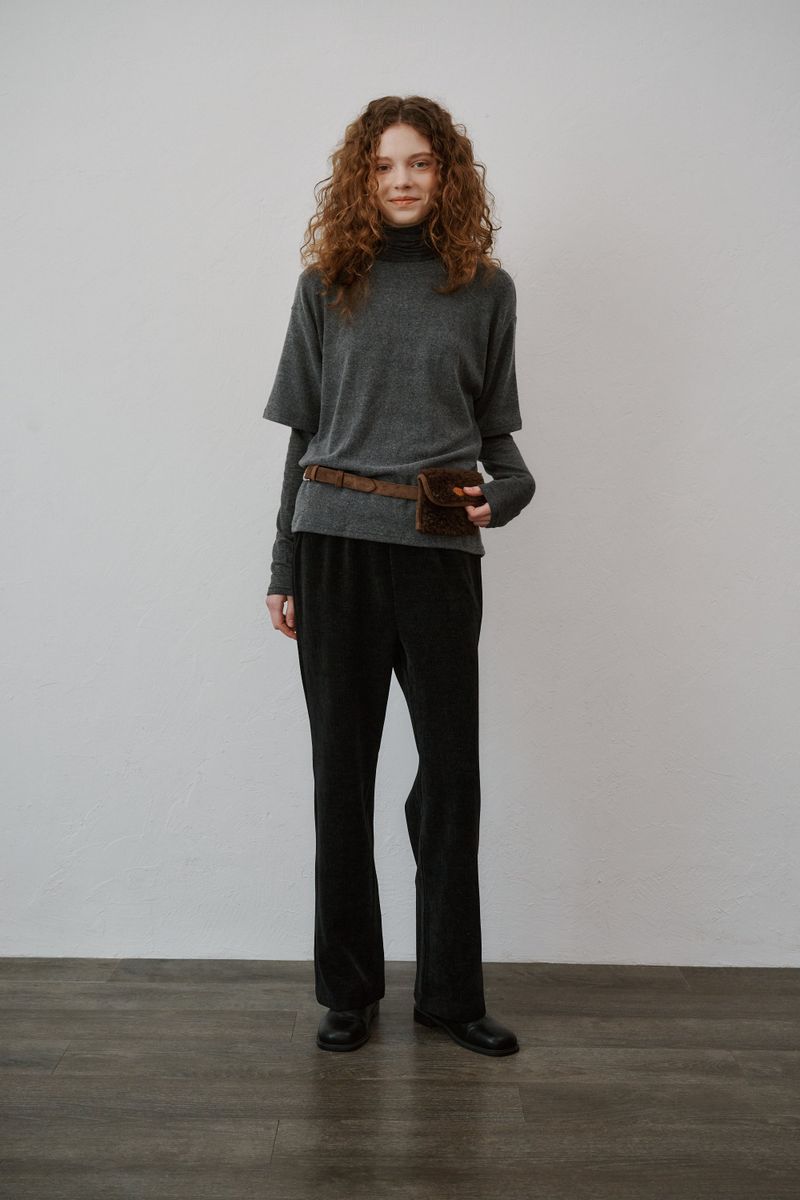 Boucle suede belt bag (Brown)