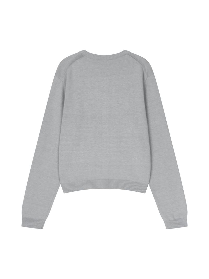KIRI SKULL KNIT CARDIGAN (GREY)