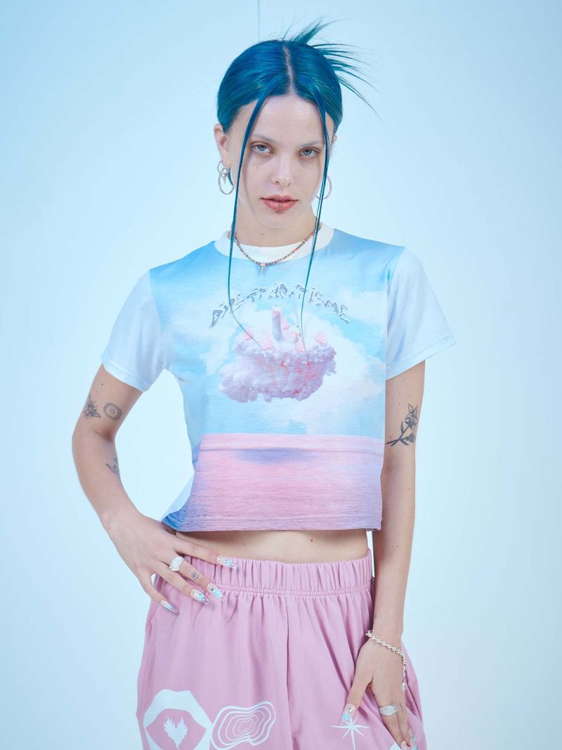 DILETTANTISME(ディレッタンティズム)の「PINK BIRTHDCAKE CROP T-SHIRTS(PN)(Tops)」