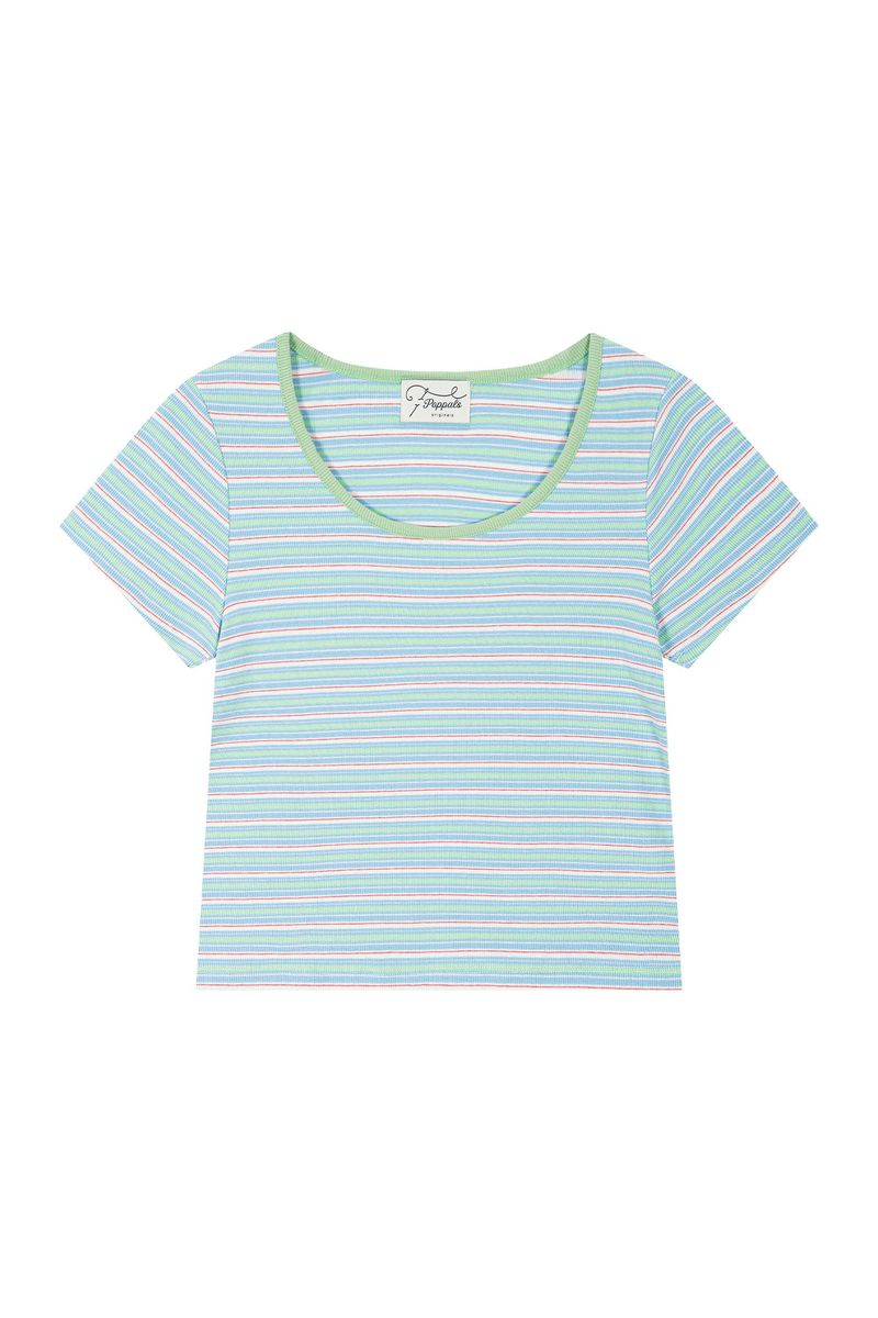 POPPALS（ポップパルズ）の「Stripe T-shirt [Green]（Tops）」