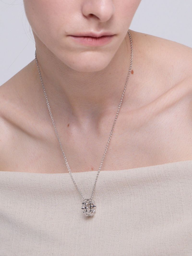 Multi Hash Tag Large Necklace (Silver)