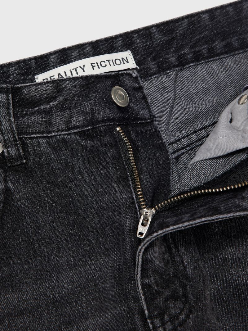 Tapered Round Denim Pants Grey