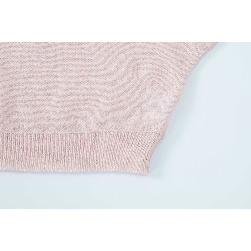 CABLE BOAT NECK KNIT-PINK
