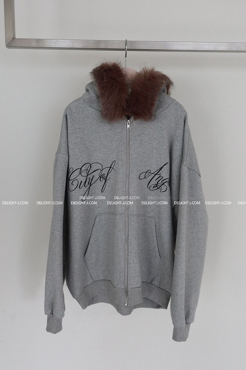 AKI lettering hoodie zip-up
