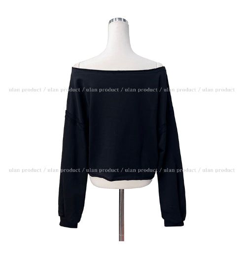 Mont cutting off-shoulder cropped sweatshirt