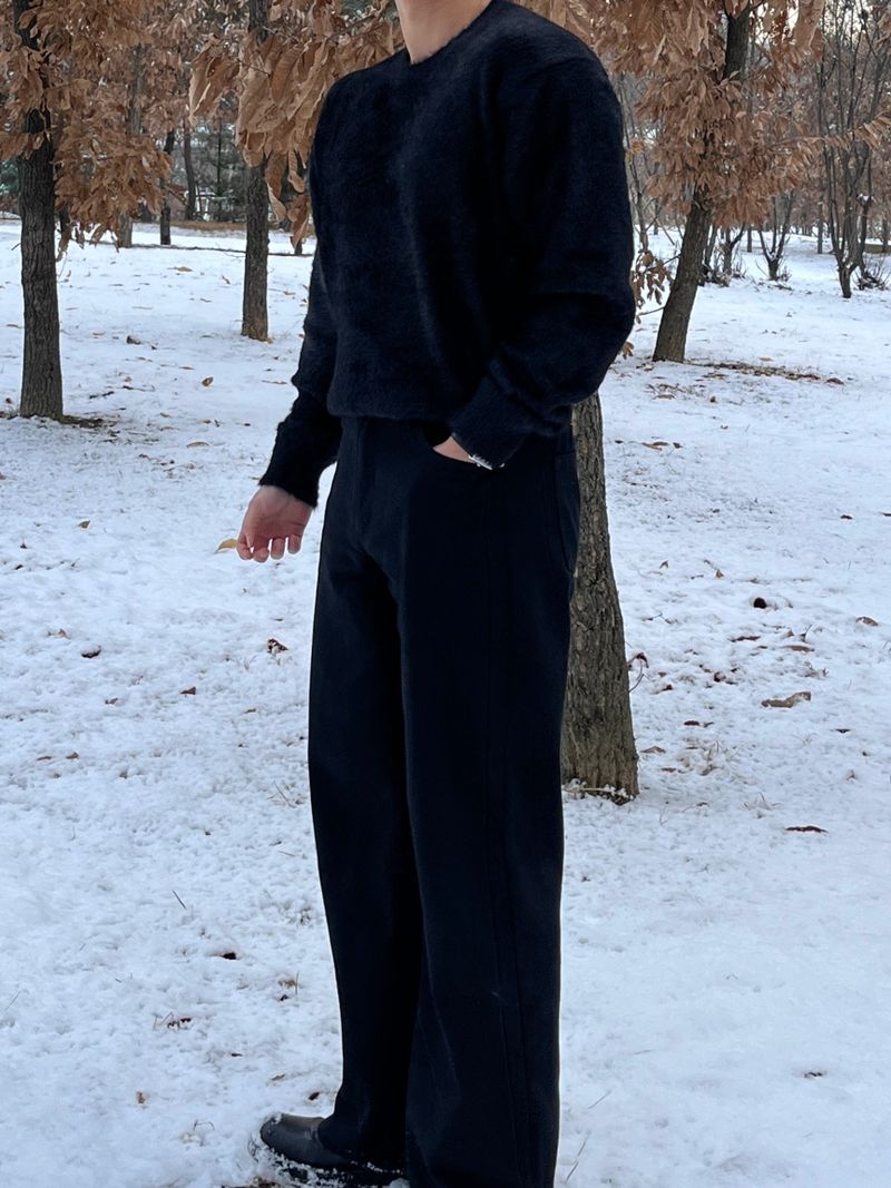 Semi-Wide Cotton Pants