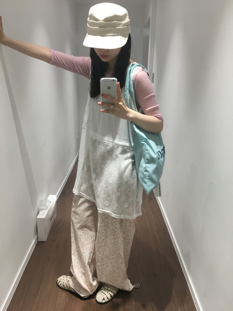 Loen Patchwork Slip Dress (2color)