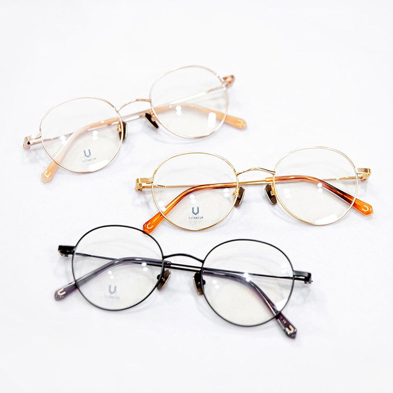 Knouun Round titanium glasses CODE. 103. D Sizzy Rose Gold 