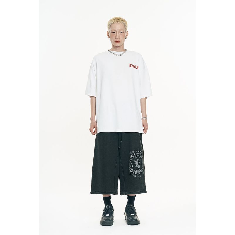 Big Emblem Bermuda Sweatpants -Black