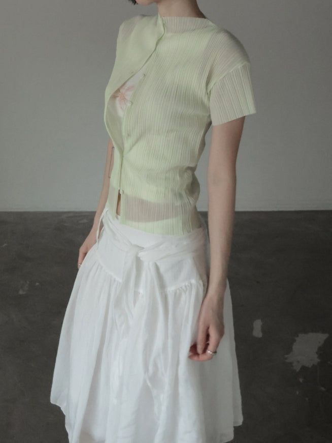 Ellen Sheer Pleated Cardigan