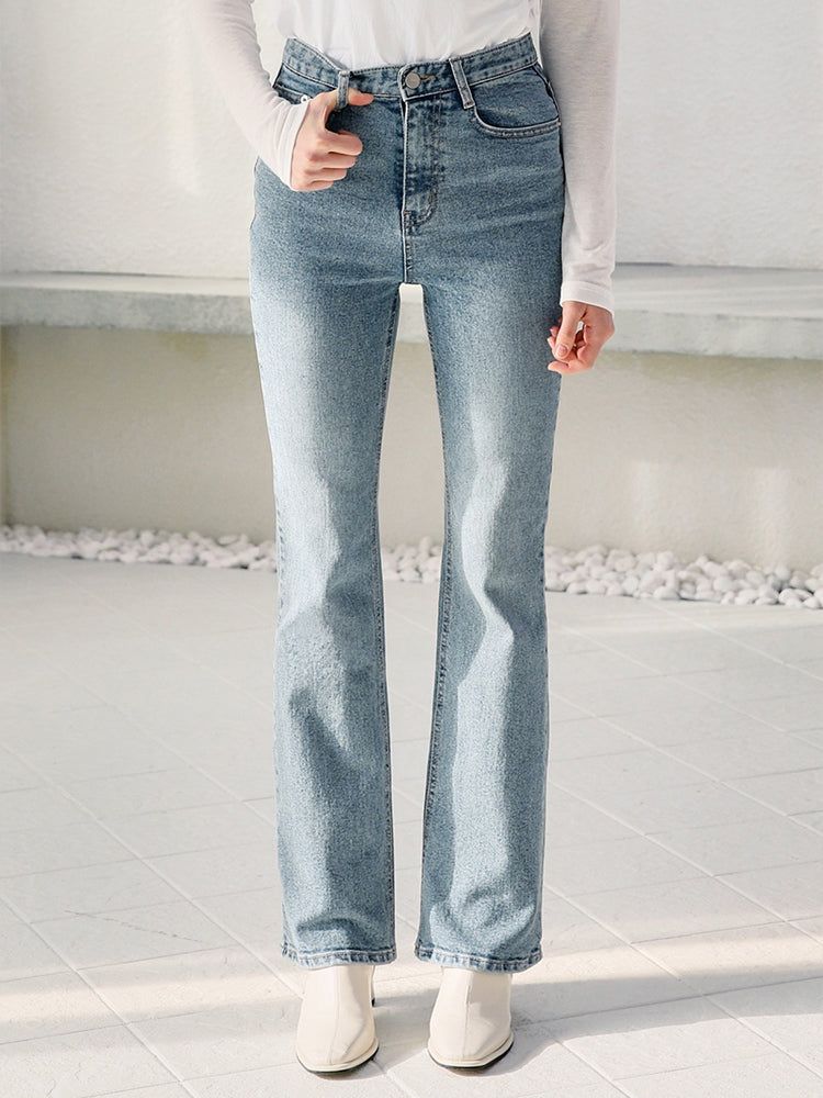 WAAR(ワル)の「W52 LONG SEMI BOOTS CUT DENIM PANTS_LIGHT BLUE(Pants)」