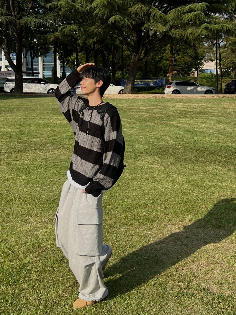 Oversized Striped Cable Knit (4 colors)