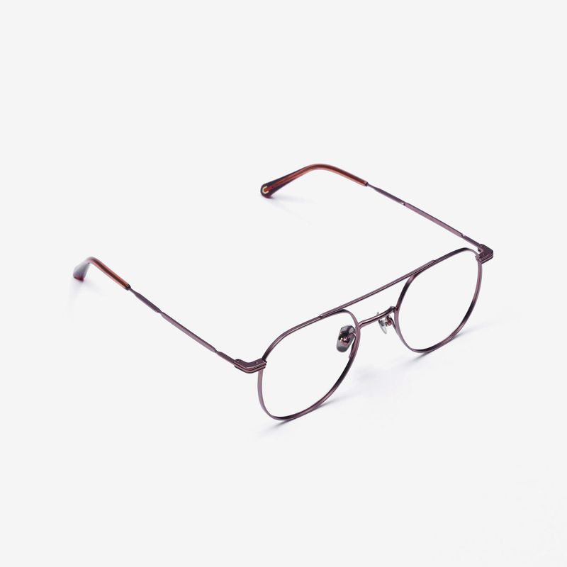 Knouun Round titanium glasses CODE. 101. C Pink Brown