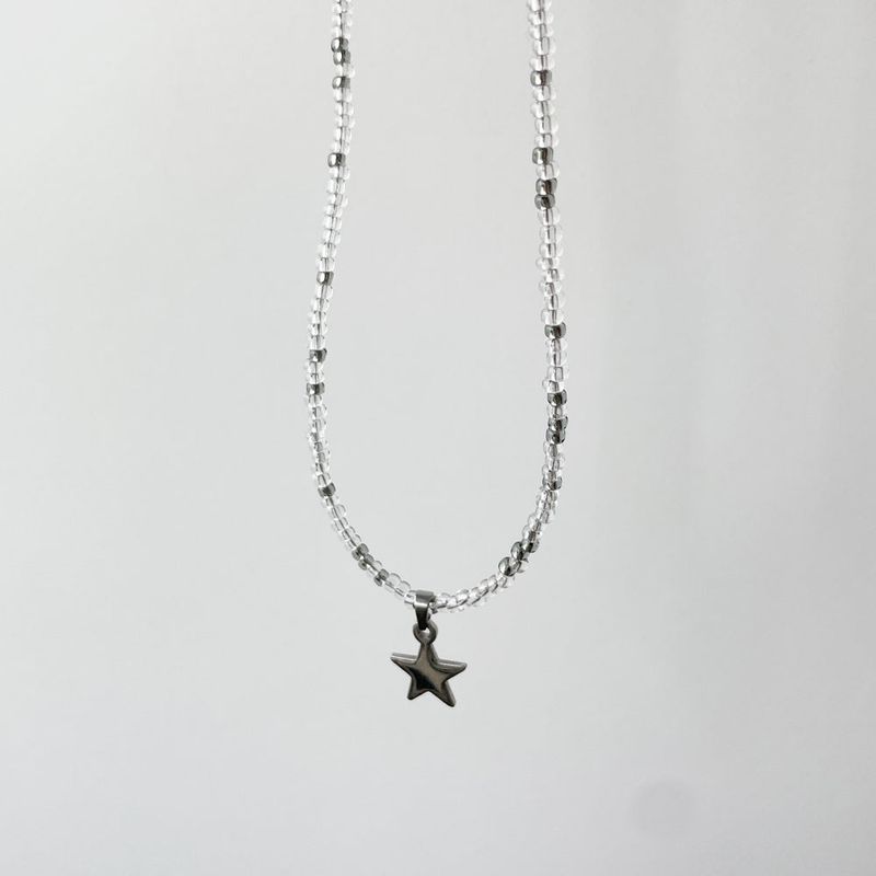 khaki point star necklace